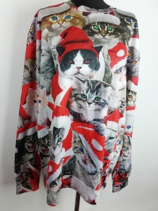Bluza świąteczna z kotkami rozmiar 48 50 