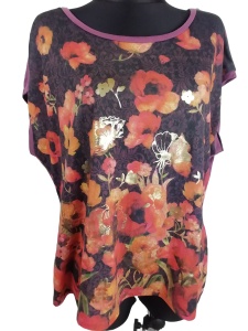 Bluzka letnia w kwiaty rozmiar 48 bawełna 