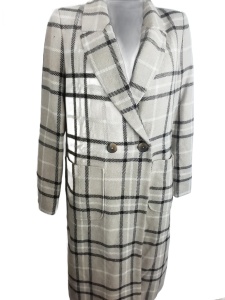 Płaszcz wełniany damski w kratkę Edan rozmiar 38