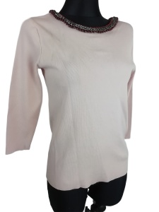 Bluzka zdobiona Zara Knit rozmiar 38 wiskoza 