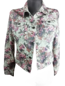 Kurtka katana jeans damska w kwiaty Amisu rozmiar 36