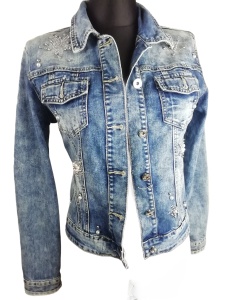 Kurtka katana zdobiona jeans damska rozmiar 36