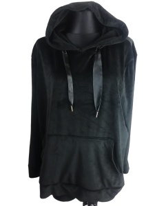 Bluza czarny aksamit z kapturem Beloved rozmiar 44