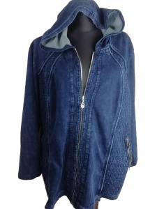 Kurtka jeans dżinsowa damska Siman r. 50 52 z kapturem 