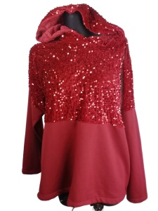 Bluza włoska kaptur w cekiny rozmiar 46