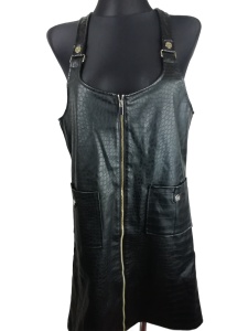 Sukienka mała czarna eko skóra River Island rozmiar 36